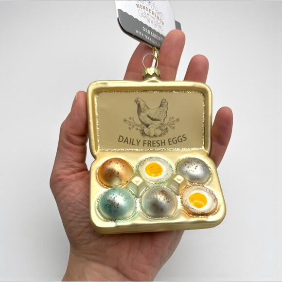 Carton of Daily Fresh Eggs Glass Christmas Tree Ornament Wondershop Target - Picture 1 of 6